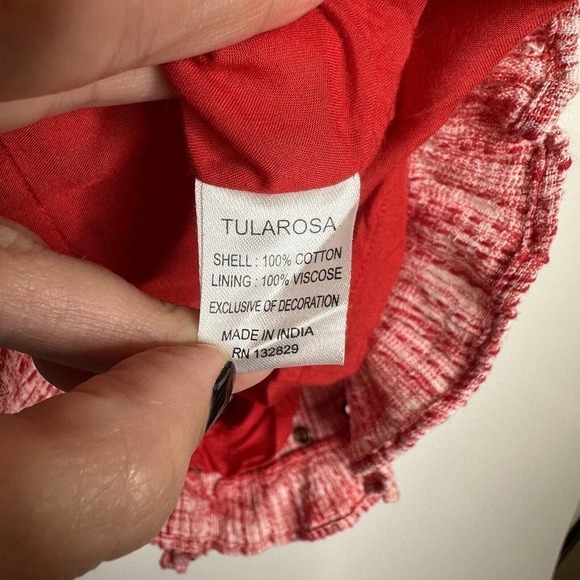 Revolve Tularosa Amelia Romper Wrap Neck Sleeveless Women Bright Red Size Medium - Picture 6 of 6